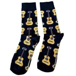Mens Guitar Crew Socks Novelty Acoustic Music Band Statement Teacher Gift